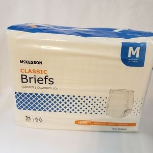 McKesson Unisex Adult Incontinence Brief, Medium,Light Absorbency,24count